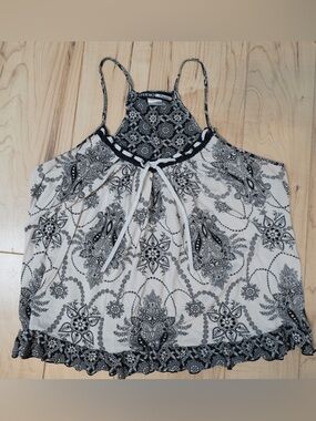 Studio Black & White Paisley Halter Cami